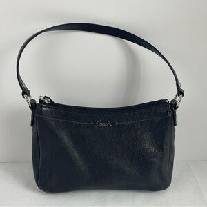 Coach Black Leather and Purple Interior Handbag